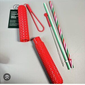 Starbucks 2024 Reusable Plastic‎ Straw Travel Case Set 2 NEW WITH TAG